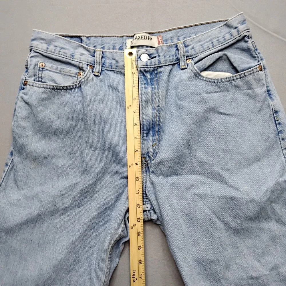 Levis 550 Relaxed Fit Jeans Mens 36x30 Light Wash Blue Denim Y2K